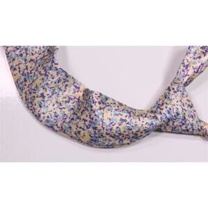 Lario Purple Green Yellow Paint Splatter Floral Silk Necktie Tie